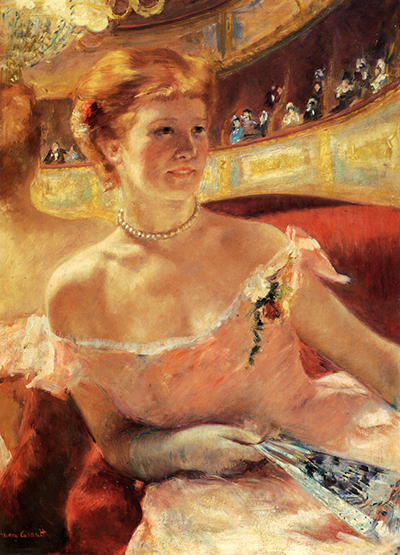 Woman with a Pearl Necklace in a Loge Mary Cassatt